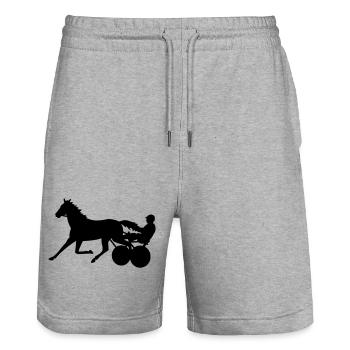 trabrennen traber pferderennen - Stanley/Stella Unisex Bio Joggingshorts Trainer  - Grau meliert - Vorne - Nik (191cm) & Marisol (170cm)