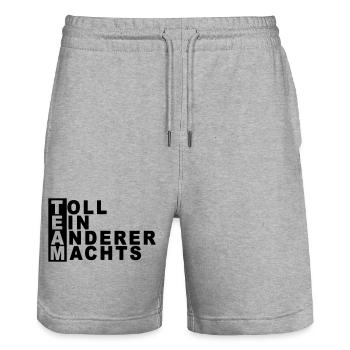 TEAM - Stanley/Stella Unisex Bio Joggingshorts Trainer  - Grau meliert - Vorne - Nik (191cm) & Marisol (170cm)