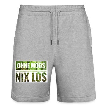 Ohne Moos Nix Los Moss Schrift - Stanley/Stella Unisex Bio Joggingshorts Trainer  - Grau meliert - Vorne - Nik (191cm) & Marisol (170cm)
