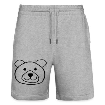 ours doux - Short de jogging bio TRAINER Stanley/Stella unisexe - gris chiné - Devant - Nik (191cm) & Marisol (170cm)