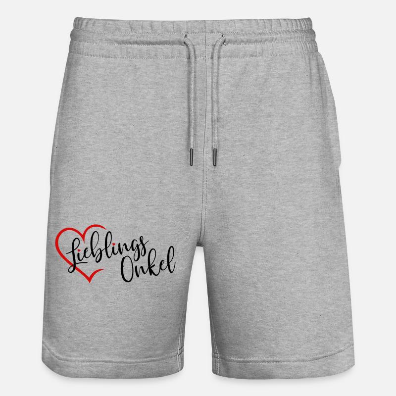 Lieblingsonkel Herz - Stanley/Stella Unisex Bio Joggingshorts Trainer  - Grau meliert