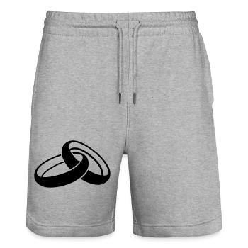 wedding - Stanley/Stella Trainer Unisex Organic Jogging Shorts - heather grey - Front - Nik (191cm) & Marisol (170cm)