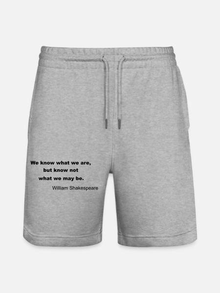 William Shakespeare Quote - Stanley/Stella Trainer Unisex Organic Jogging Shorts - heather grey