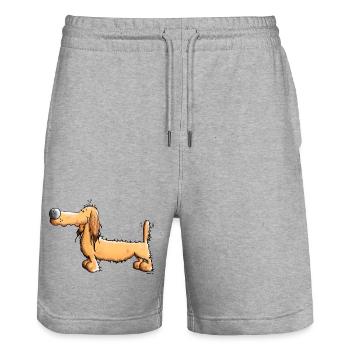 Damiana der Dackel - Stanley/Stella Unisex Bio Joggingshorts Trainer  - Grau meliert - Vorne - Nik (191cm) & Marisol (170cm)