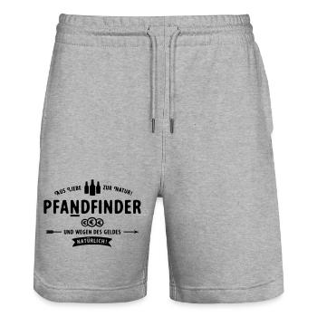 Pfadfinder wird zum Pfandfinder - Stanley/Stella Unisex Bio Joggingshorts Trainer  - Grau meliert - Vorne - Nik (191cm) & Marisol (170cm)