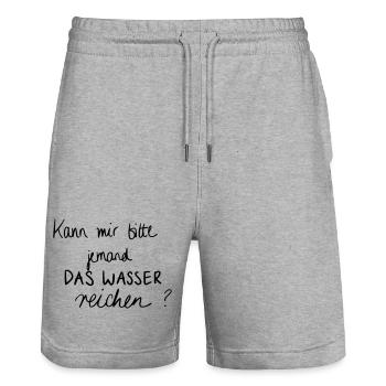 Kann mir bitte jemand das Wasser reichen? - Stanley/Stella Unisex Bio Joggingshorts Trainer  - Grau meliert - Vorne - Nik (191cm) & Marisol (170cm)