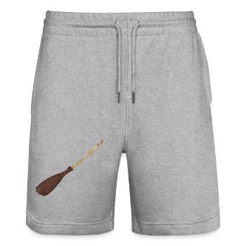 Besen - Stanley/Stella Unisex Bio Joggingshorts Trainer  - Grau meliert - Vorne - Nik (191cm) & Marisol (170cm)