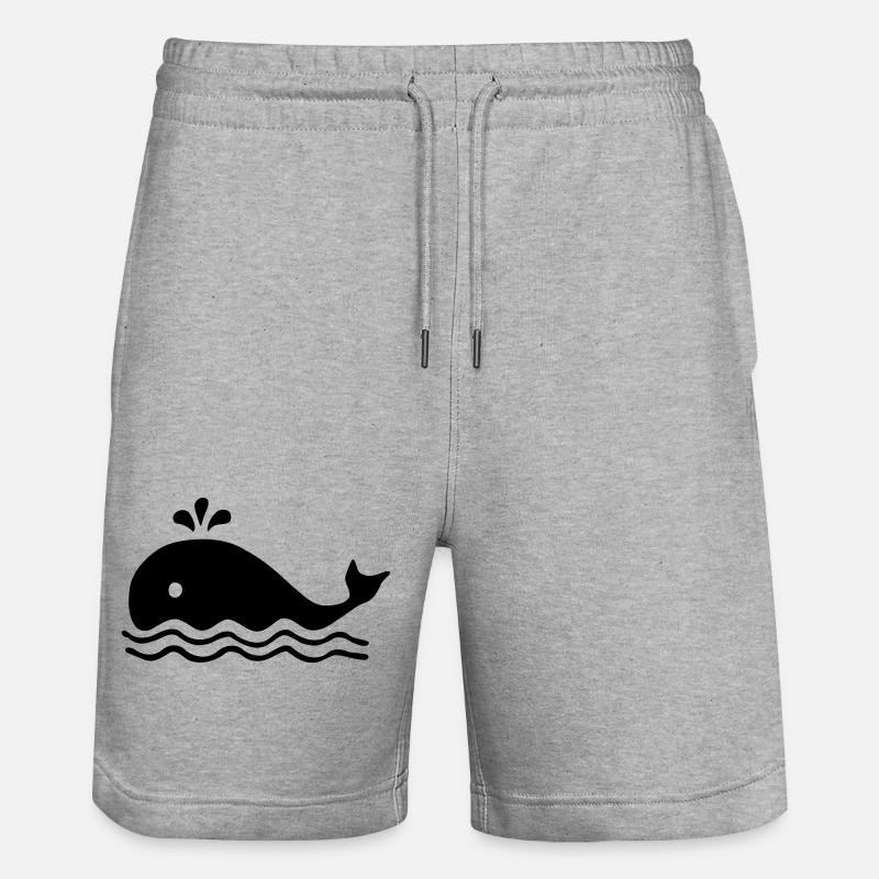 Baleine baleine - Short de jogging bio TRAINER Stanley/Stella unisexe - gris chiné