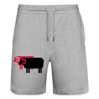 Heidschnucken Lüneburger Heide - Stanley/Stella Unisex Bio Joggingshorts Trainer  - Grau meliert - Vorne - Nik (191cm) & Marisol (170cm)