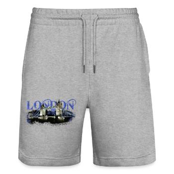 London - Stanley/Stella Unisex Bio Joggingshorts Trainer  - Grau meliert - Vorne - Nik (191cm) & Marisol (170cm)