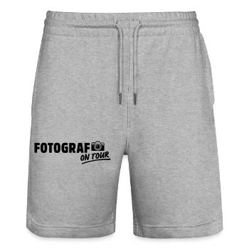 fotograf on tour - Stanley/Stella Unisex Bio Joggingshorts Trainer  - Grau meliert - Vorne - Nik (191cm) & Marisol (170cm)
