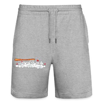 Teeth Toothbrush Dental Care Fun - Stanley/Stella Trainer Unisex Organic Jogging Shorts - heather grey - Front - Nik (191cm) & Marisol (170cm)