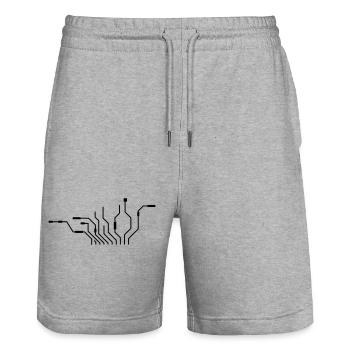 pc leitungen prozessor cpu draht verkabelung compu - Stanley/Stella Unisex Bio Joggingshorts Trainer  - Grau meliert - Vorne - Nik (191cm) & Marisol (170cm)