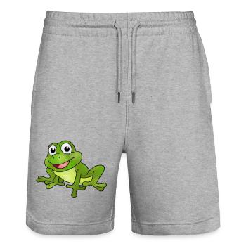 Frosch - Stanley/Stella Unisex Bio Joggingshorts Trainer  - Grau meliert - Vorne - Nik (191cm) & Marisol (170cm)