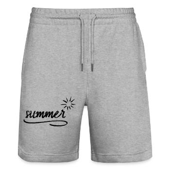 summer - Stanley/Stella Unisex Bio Joggingshorts Trainer  - Grau meliert - Vorne - Nik (191cm) & Marisol (170cm)
