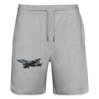 Sukhoi Su-25 - Stanley/Stella Trainer Unisex Organic Jogging Shorts - heather grey - Front - Nik (191cm) & Marisol (170cm)