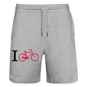 cycling - Stanley/Stella Trainer Unisex Organic Jogging Shorts - heather grey - Front - Nik (191cm) & Marisol (170cm)