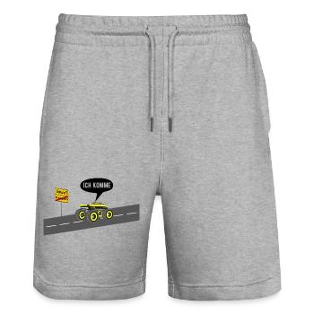 Schule ich komme - Stanley/Stella Unisex Bio Joggingshorts Trainer  - Grau meliert - Vorne - Nik (191cm) & Marisol (170cm)