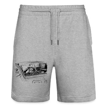 Pilot - Stanley/Stella Trainer Unisex Organic Jogging Shorts - heather grey - Front - Nik (191cm) & Marisol (170cm)