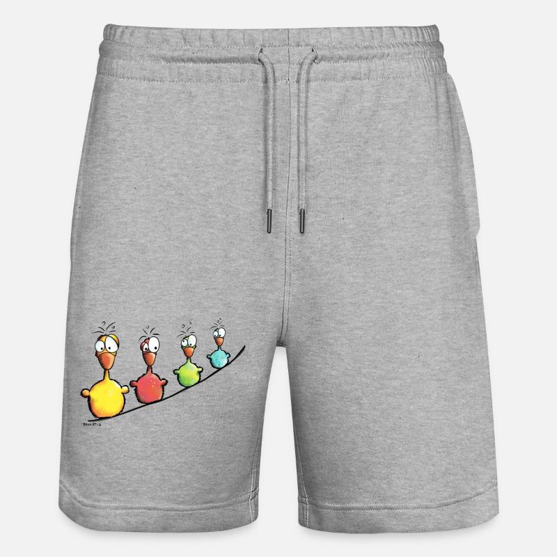 Cute Birds - Oiseaux - Short de jogging bio TRAINER Stanley/Stella unisexe - gris chiné