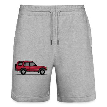 Entdeckung 2 rot - Stanley/Stella Unisex Bio Joggingshorts Trainer  - Grau meliert - Vorne - Nik (191cm) & Marisol (170cm)