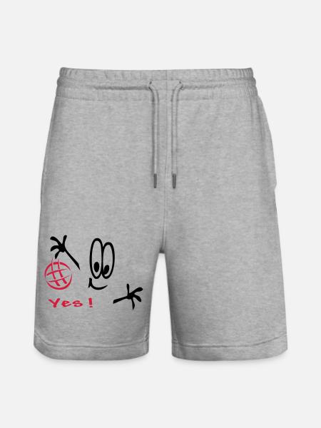 Handball, Comic, Sport - Stanley/Stella Unisex Bio Joggingshorts Trainer  - Grau meliert