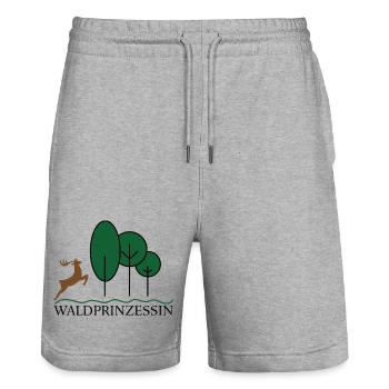Funny gifts for hunters and rangers - Stanley/Stella Trainer Unisex Organic Jogging Shorts - heather grey - Front - Nik (191cm) & Marisol (170cm)