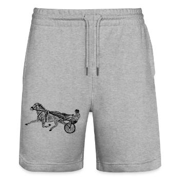 traber trabrennen pferderennen - Stanley/Stella Unisex Bio Joggingshorts Trainer  - Grau meliert - Vorne - Nik (191cm) & Marisol (170cm)