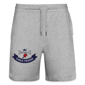 Lustiges Geschenk für Tischtennis Spieler - Stanley/Stella Unisex Bio Joggingshorts Trainer  - Grau meliert - Vorne - Nik (191cm) & Marisol (170cm)