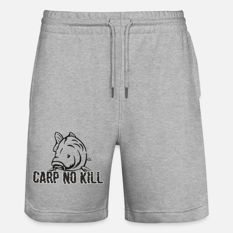 Carpe : Carp no kill 2019 - Short de jogging bio TRAINER Stanley/Stella unisexe - gris chiné