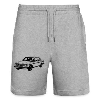 MB W123 , Youngtimer / Oldtimer ...(25) - Stanley/Stella Unisex Bio Joggingshorts Trainer  - Grau meliert - Vorne - Nik (191cm) & Marisol (170cm)