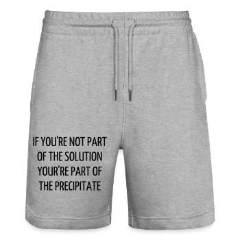 Zitat / Geek / Gaming / Videospiele / Nerd - Stanley/Stella Unisex Bio Joggingshorts Trainer  - Grau meliert - Vorne - Nik (191cm) & Marisol (170cm)