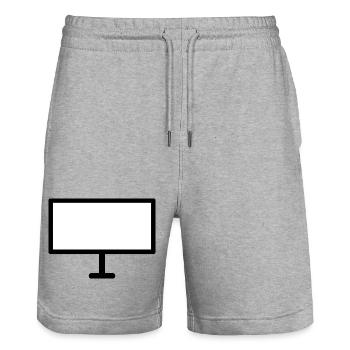 PC Monitor Symbol – Für Büro, Gamer & Nerds - Stanley/Stella Unisex Bio Joggingshorts Trainer  - Grau meliert - Vorne - Nik (191cm) & Marisol (170cm)