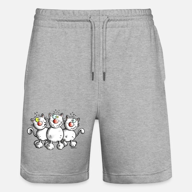 Trois Chats - Short de jogging bio TRAINER Stanley/Stella unisexe - gris chiné
