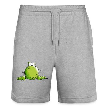 Cute Frog - Stanley/Stella Trainer Unisex Organic Jogging Shorts - heather grey - Front - Nik (191cm) & Marisol (170cm)