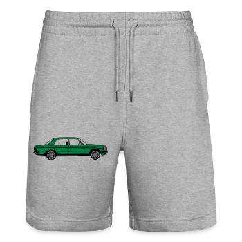 MB W123 ,Youngtimer ,Oldtimer, seitlich ..(25) - Stanley/Stella Unisex Bio Joggingshorts Trainer  - Grau meliert - Vorne - Nik (191cm) & Marisol (170cm)