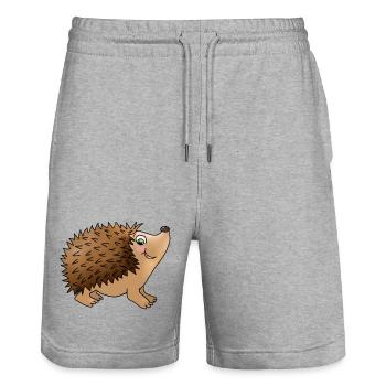 Friendly hedgehog - Stanley/Stella Trainer Unisex Organic Jogging Shorts - heather grey - Front - Nik (191cm) & Marisol (170cm)