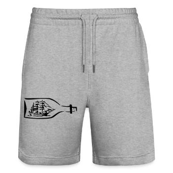 bouteille navire - Short de jogging bio TRAINER Stanley/Stella unisexe - gris chiné - Devant - Nik (191cm) & Marisol (170cm)