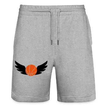 Basketball - Basket Ball - Game - Sport - Player - Stanley/Stella Unisex Bio Joggingshorts Trainer  - Grau meliert - Vorne - Nik (191cm) & Marisol (170cm)