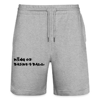 Basketball - Basket Ball - Game - Sport - Player - Stanley/Stella Unisex Bio Joggingshorts Trainer  - Grau meliert - Vorne - Nik (191cm) & Marisol (170cm)