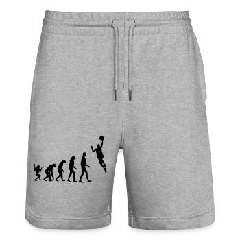 Basketball - Basket Ball - Game - Sport - Player - Stanley/Stella Unisex Bio Joggingshorts Trainer  - Grau meliert - Vorne - Nik (191cm) & Marisol (170cm)