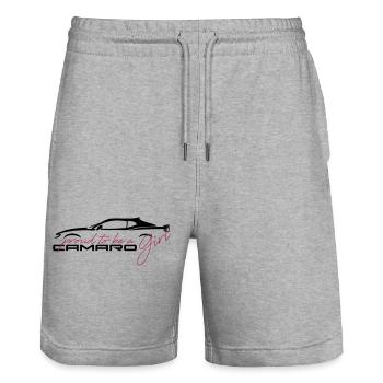 proud Camaro6 girl - Stanley/Stella Unisex Bio Joggingshorts Trainer  - Grau meliert - Vorne - Nik (191cm) & Marisol (170cm)