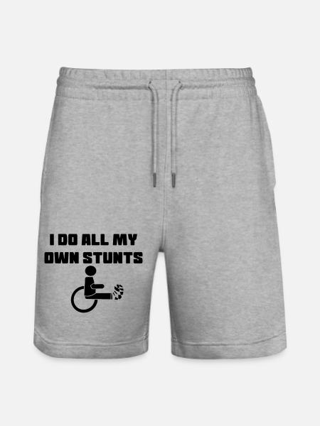 Rolstoel gebruiker met been in gips # - Stanley/Stella uniseks bio-joggingshorts Mover  - grijs gemêleerd