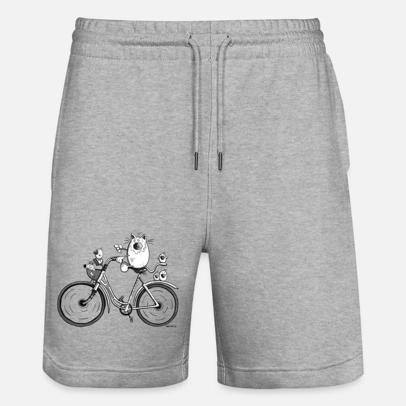 Chat et vélo - Short de jogging bio TRAINER Stanley/Stella unisexe - gris chiné