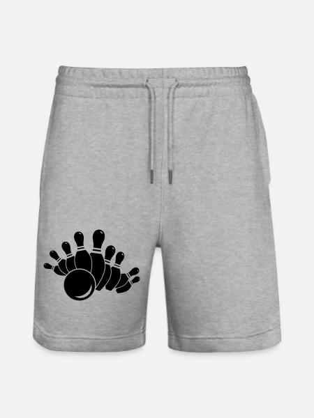 sport kegeln - Stanley/Stella Unisex Bio Joggingshorts Trainer  - Grau meliert