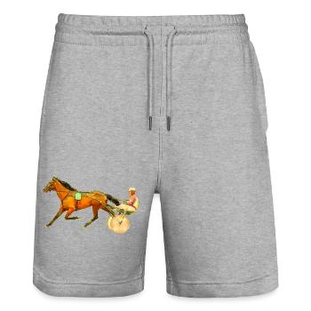 Traber Trabrennen Pferderennen - Stanley/Stella Unisex Bio Joggingshorts Trainer  - Grau meliert - Vorne - Nik (191cm) & Marisol (170cm)