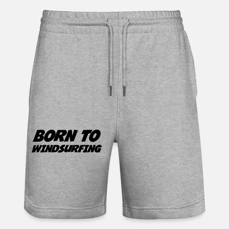 Windsurfen / Windsurfer / Windsurf / Windsurfing - Stanley/Stella Unisex Bio Joggingshorts Trainer - Grau meliert