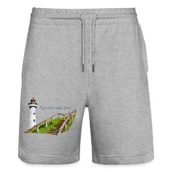 lighthouse - Short de jogging bio TRAINER Stanley/Stella unisexe - gris chiné - Devant - Nik (191cm) & Marisol (170cm)