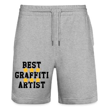 Graffiti / Tag / Writer / Street Art - Stanley/Stella Unisex Bio Joggingshorts Trainer  - Grau meliert - Vorne - Nik (191cm) & Marisol (170cm)