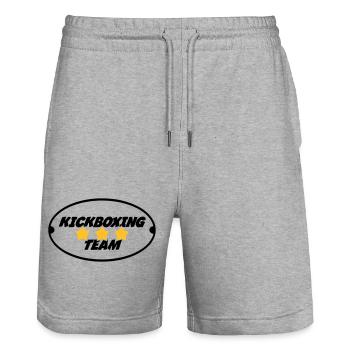 Kickboxing / Kickboxer / Kick Boxing / Kick Boxer - Stanley/Stella Trainer Unisex Organic Jogging Shorts - heather grey - Front - Nik (191cm) & Marisol (170cm)